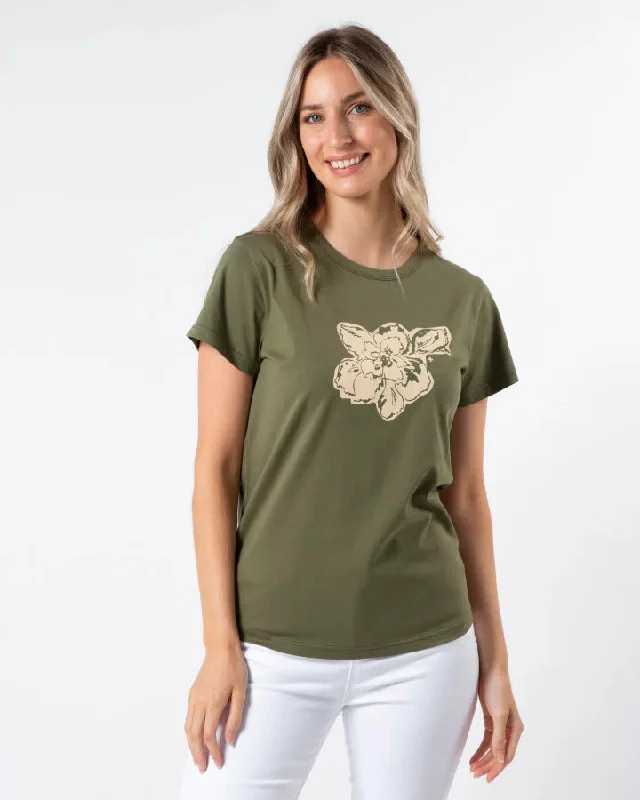 Stella + Gemma T-Shirt Khaki Petal Garden