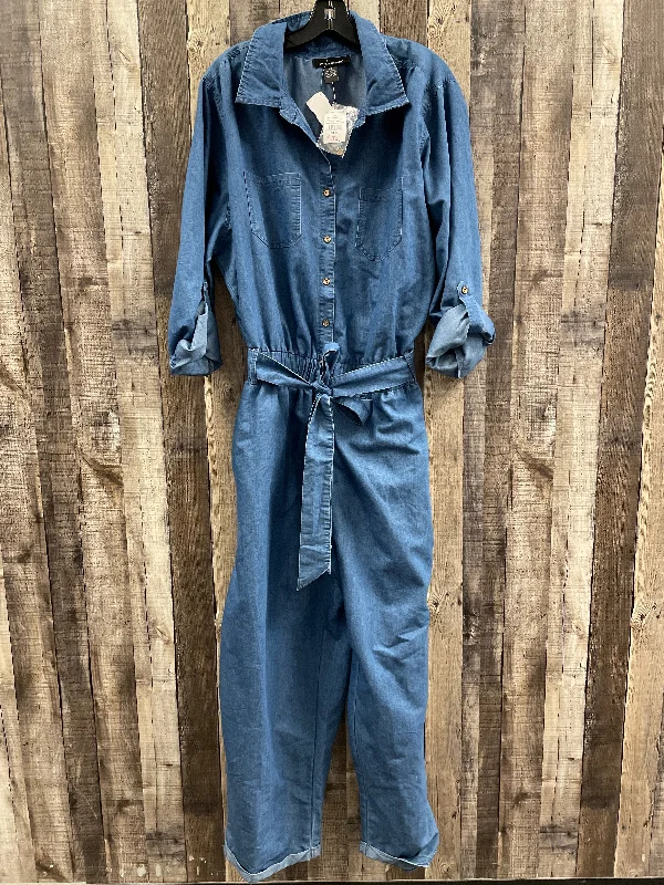 Jumpsuit By Ashley Stewart In Blue Denim, Size: 3x