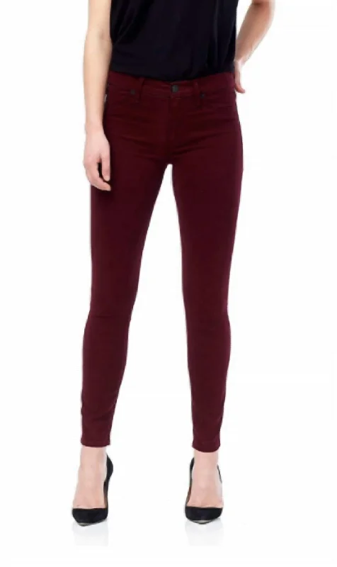 Nico Mid-Rise Skinny Jean In Rich Garnet