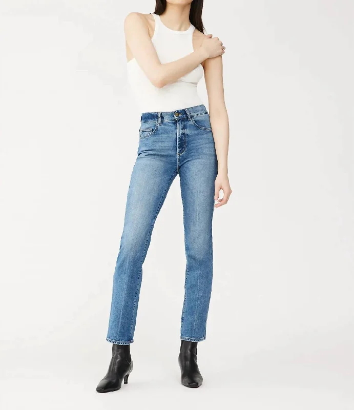 Patti Straight High Rise Vintage Ankle Jean In Oasis Cuffed