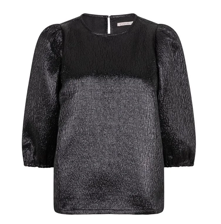 Esqualo Shimmery Metallic Black Blouse